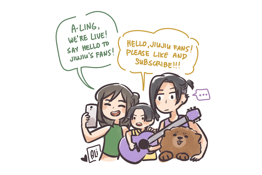 doodle: sangcheng & lil jin ling